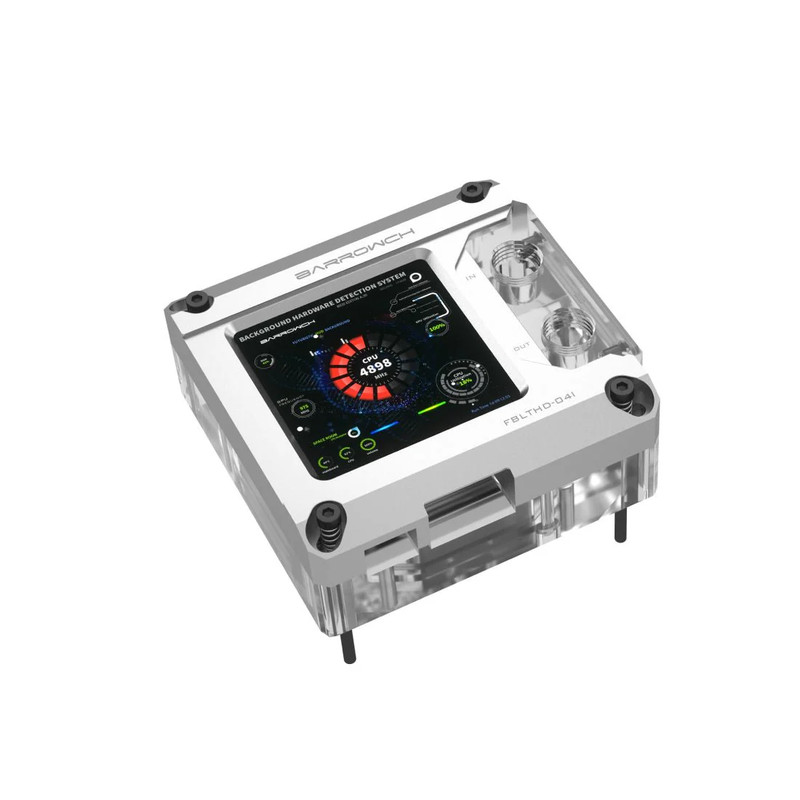 Barrowch INTEL 115X/X99/X299 CPU Water Block With HDMI Display Screen - Silver - خزان مياه